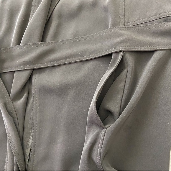 Maison Cinqcent500 black dress true wrap luxury long sleeve waist tie belt Small - Picture 10 of 16